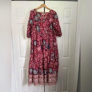 Natural Life Medium Red Floral Ditsy Dress
